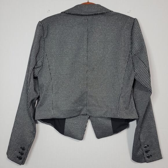 Lane Bryant one button blazer size 14 black gray silver shimmer career wear, New - Picture 6 of 8